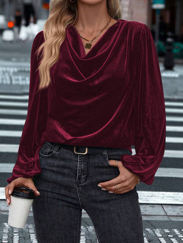 Damen Elegantes Viskosebluse mit Wasserfallausschnitt ModeGeist
