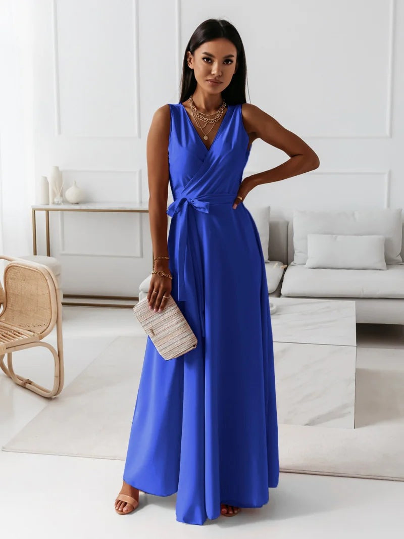 Damen elegantes Wickelkleid mit Taillengürtel ModeGeist