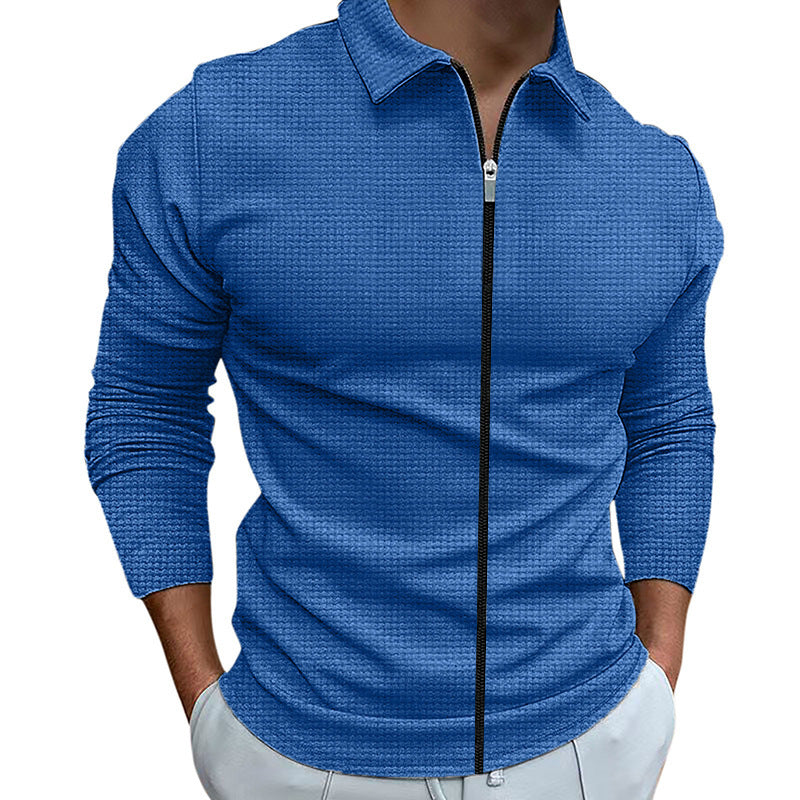 Herren Funktionspullover mit Reißverschluss und strukturiertem Design ModeGeist
