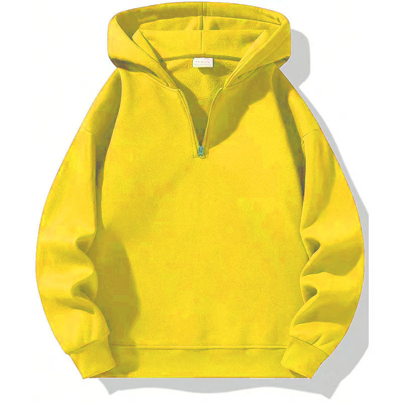 Herren sportlicher Kapuzenpullover mit halbem Reißverschluss ModeGeist