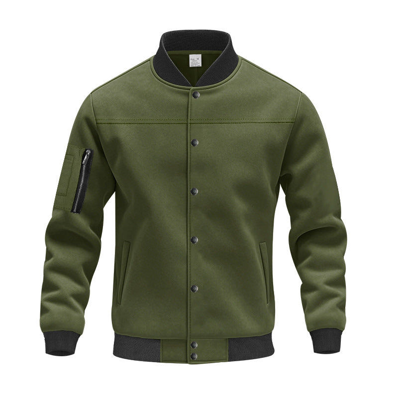 Herren modische Collegejacke mit praktischen Reißverschlusstaschen und elastischen Bündchen ModeGeist