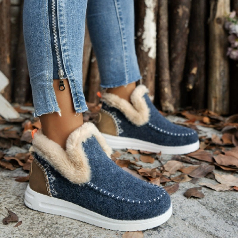 Damen bequeme Fleece-Hausschuhe mit warmem Innenfutter und rutschfester Sohle ModeGeist