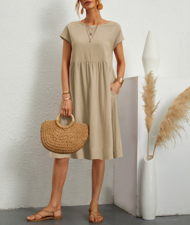 Leichtes Damen-Midikleid aus Baumwolle mit Taschen von MODEGEIST