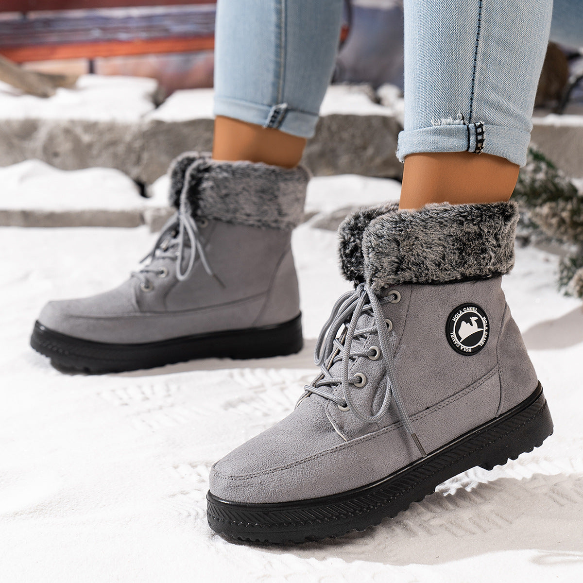 Damen gefütterte Winterstiefel ModeGeist