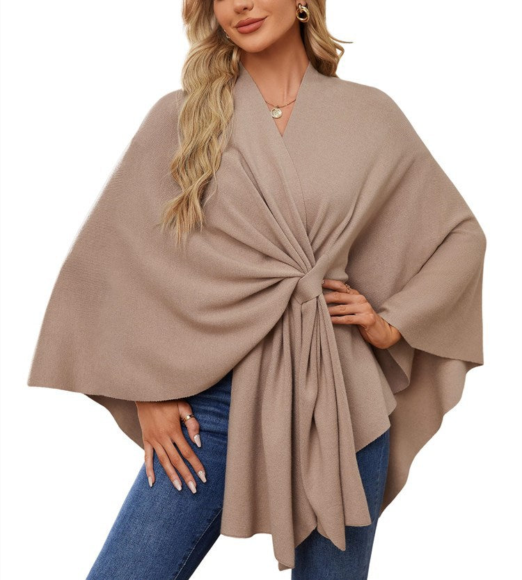 Damen Eleganter Wickelpullover mit asymmetrischem Schnitt ModeGeist