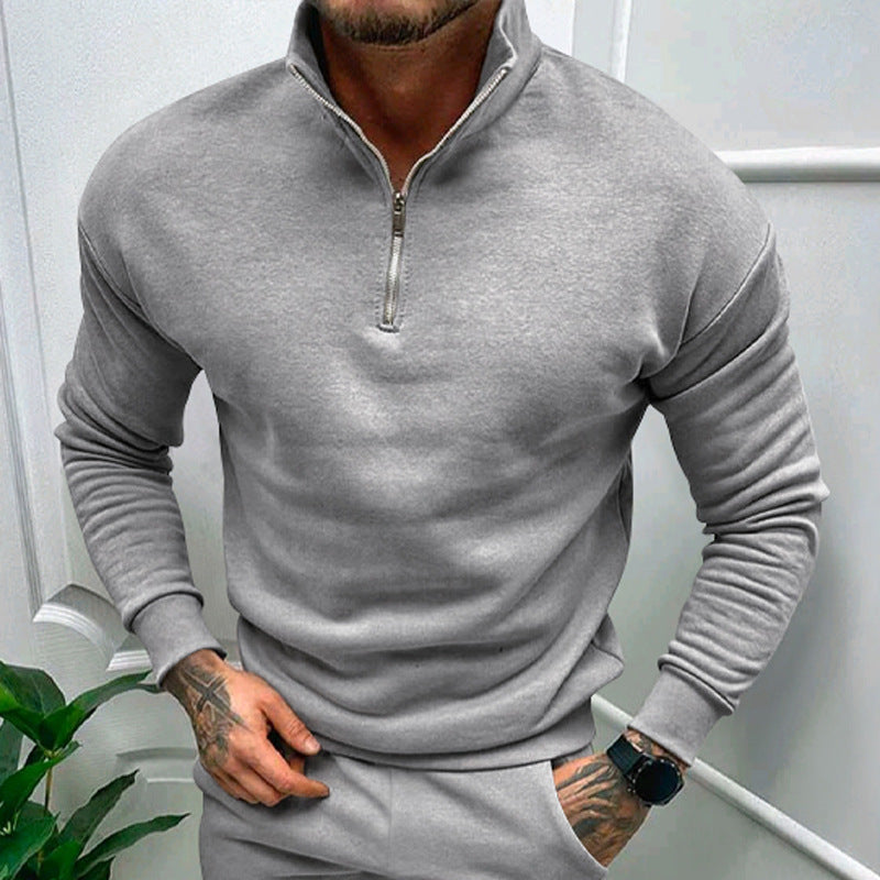 Herren eleganter Pullover mit Kragen und praktischem Reißverschluss ModeGeist