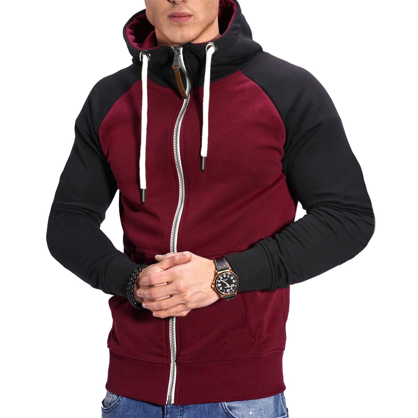 Herren raffinierter Kapuzenpullover mit hochwertigem Reißverschluss ModeGeist