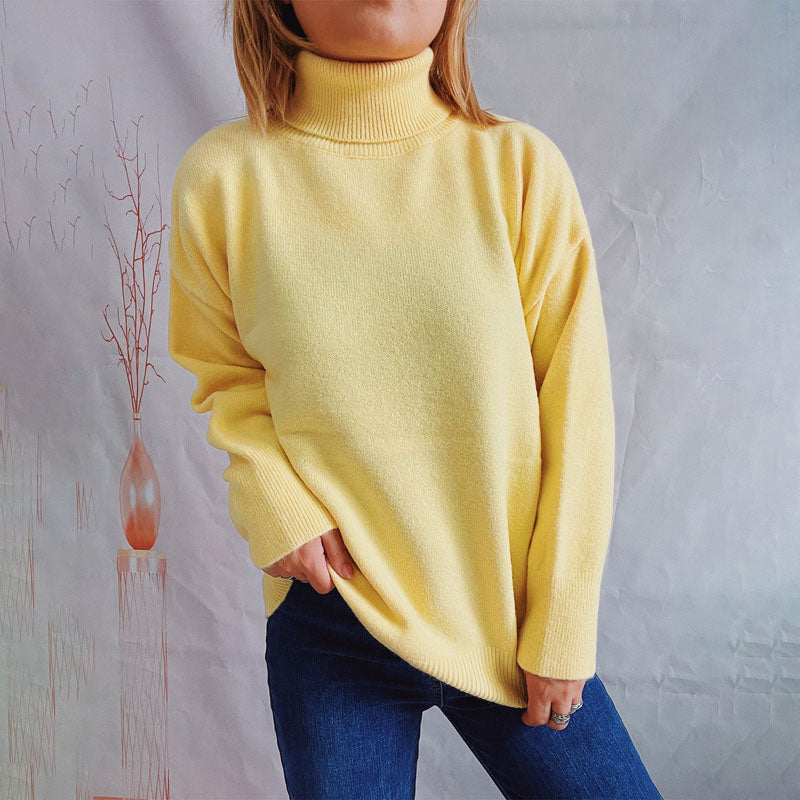 ModeGeist | Einfarbiger Warmer Strickpullover Für Alltag