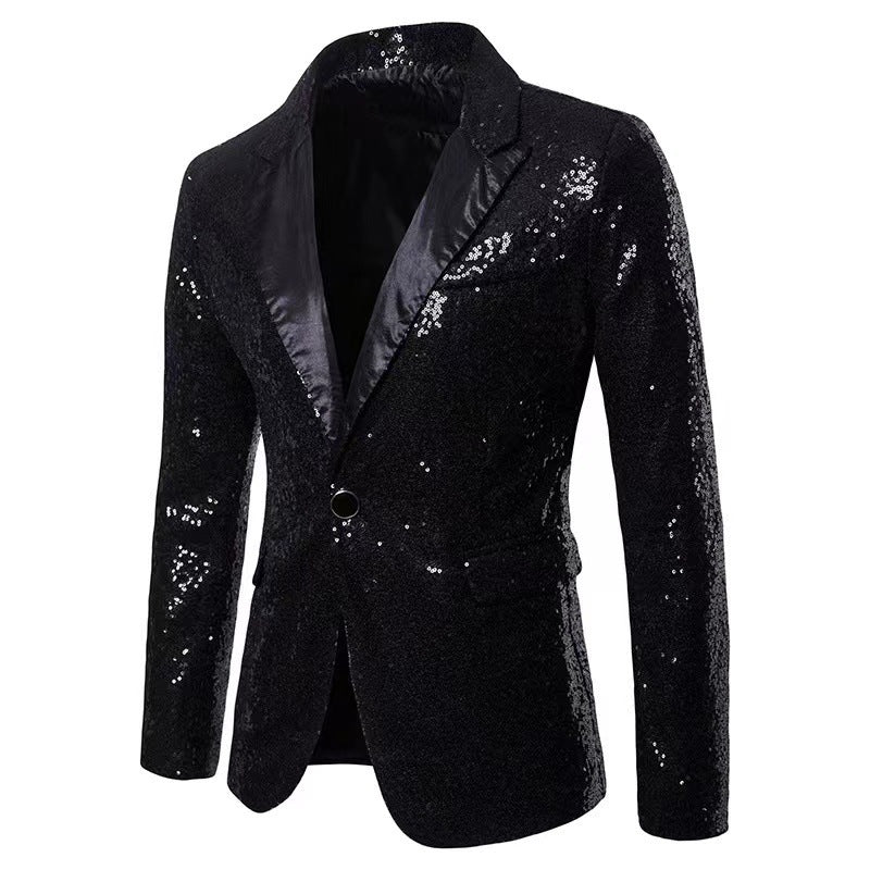 Herren schimmernder Pailletten Blazer ModeGeist