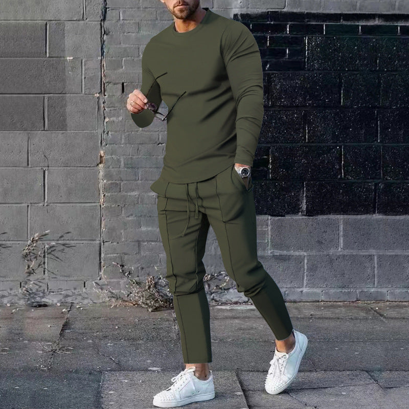 Herren Sportliches Langarmshirt und Chino Jogginghose Set ModeGeist