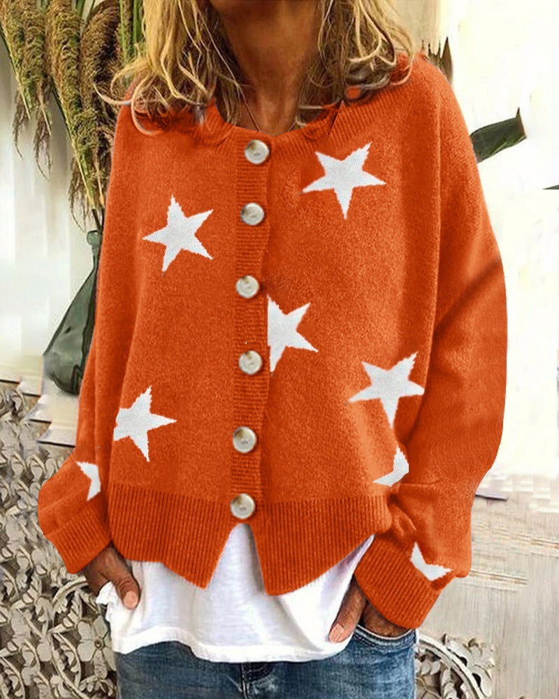 Damen Strickjacke mit Sternenmotiv ModeGeist