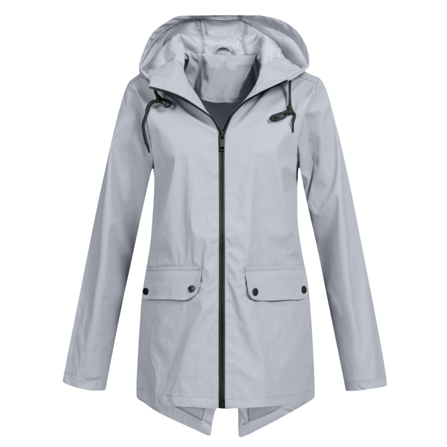 Damen wasserabweisende Übergangsjacke mit verstellbarer Kapuze und praktischen Taschen ModeGeist