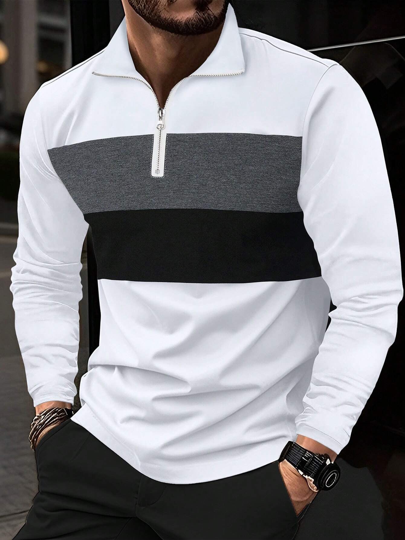 Herren Freizeitpullover mit modernem Reißverschluss ModeGeist