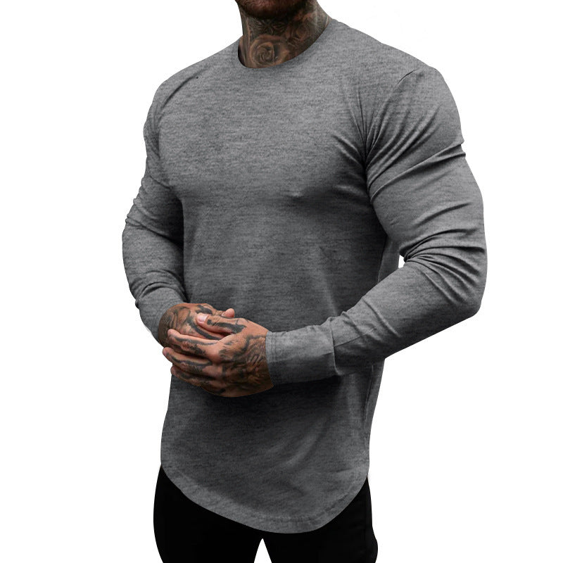 Herren Langarmshirt aus weichem, elastischem Baumwollmix mit Rundhalsausschnitt ModeGeist