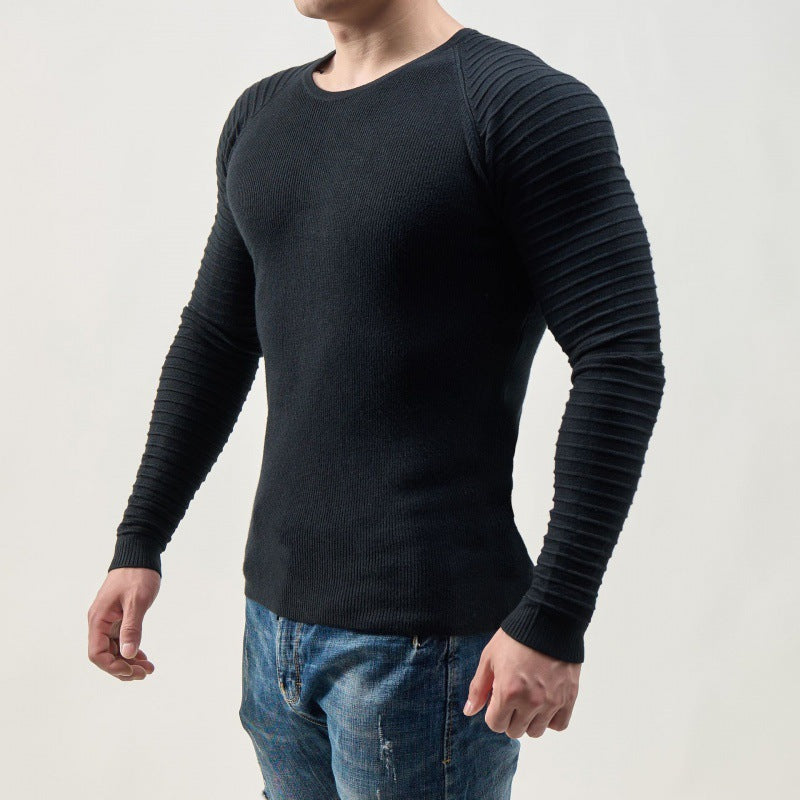 Herren Langärmliges T-Shirt mit modernen Rippstrukturen und körperbetonter Passform ModeGeist
