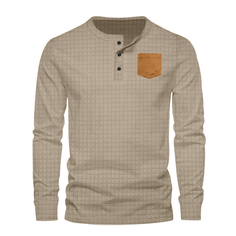 Herren Langarmshirt mit strukturiertem Design applikation ModeGeist