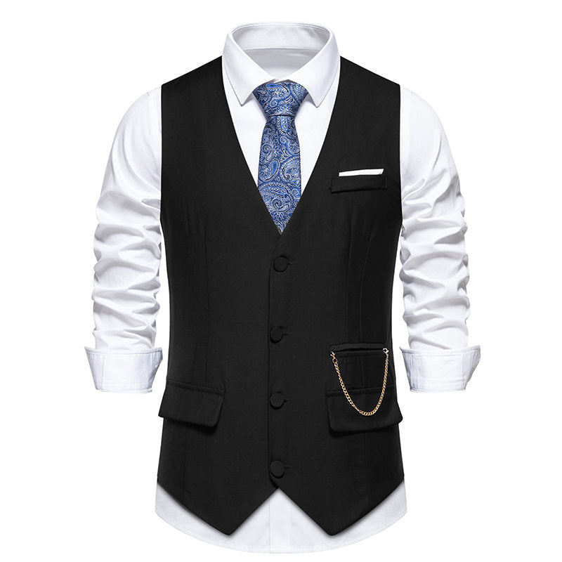 Herren elegante Anzugweste mit praktischen Taschen und modischem Design ModeGeist