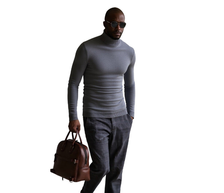 Herren rollkragen pullover mit feiner Struktur ModeGeist