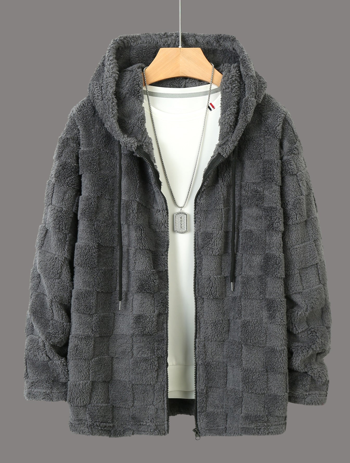 Damen Flauschige Fleecejacke mit Kapuze ModeGeist