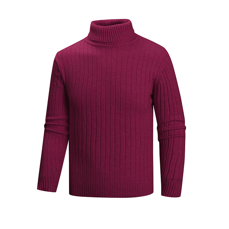 Herren eleganter Pullover mit hohem Kragen und feiner Rippenstruktur ModeGeist