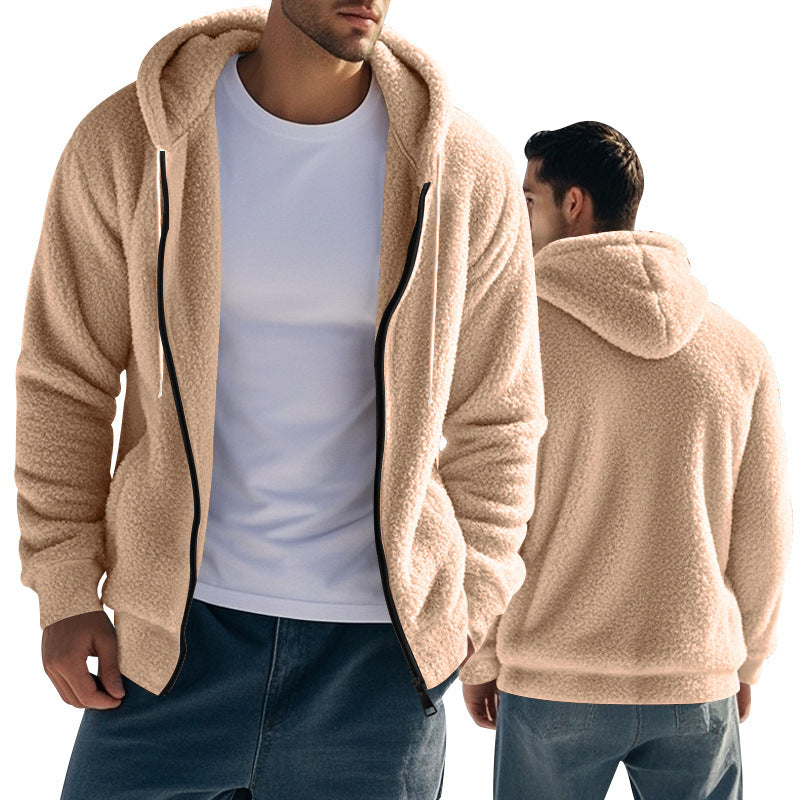 Herren Fleece Hoodie mit Kängurutasche und praktischem Reißverschluss ModeGeist