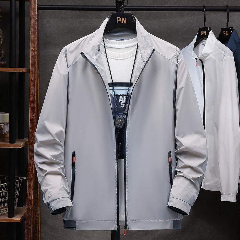 Herren leichte wasserabweisende Übergangsjacke mit praktischen Reißverschluss-Taschen ModeGeist