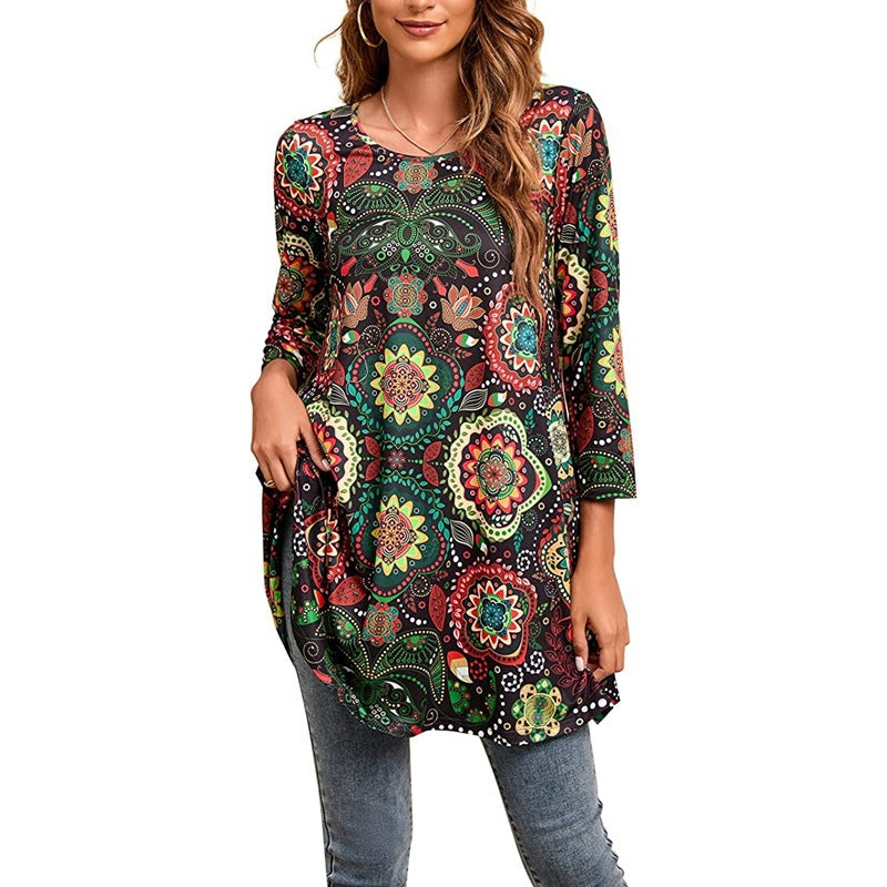Damen Tunika mit einzigartigem Mandala-Druck ModeGeist