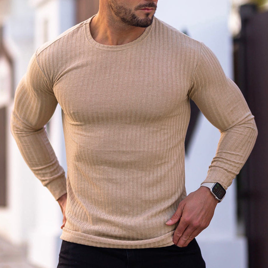 Herren Langarmshirt mit feiner Rippenstruktur ModeGeist