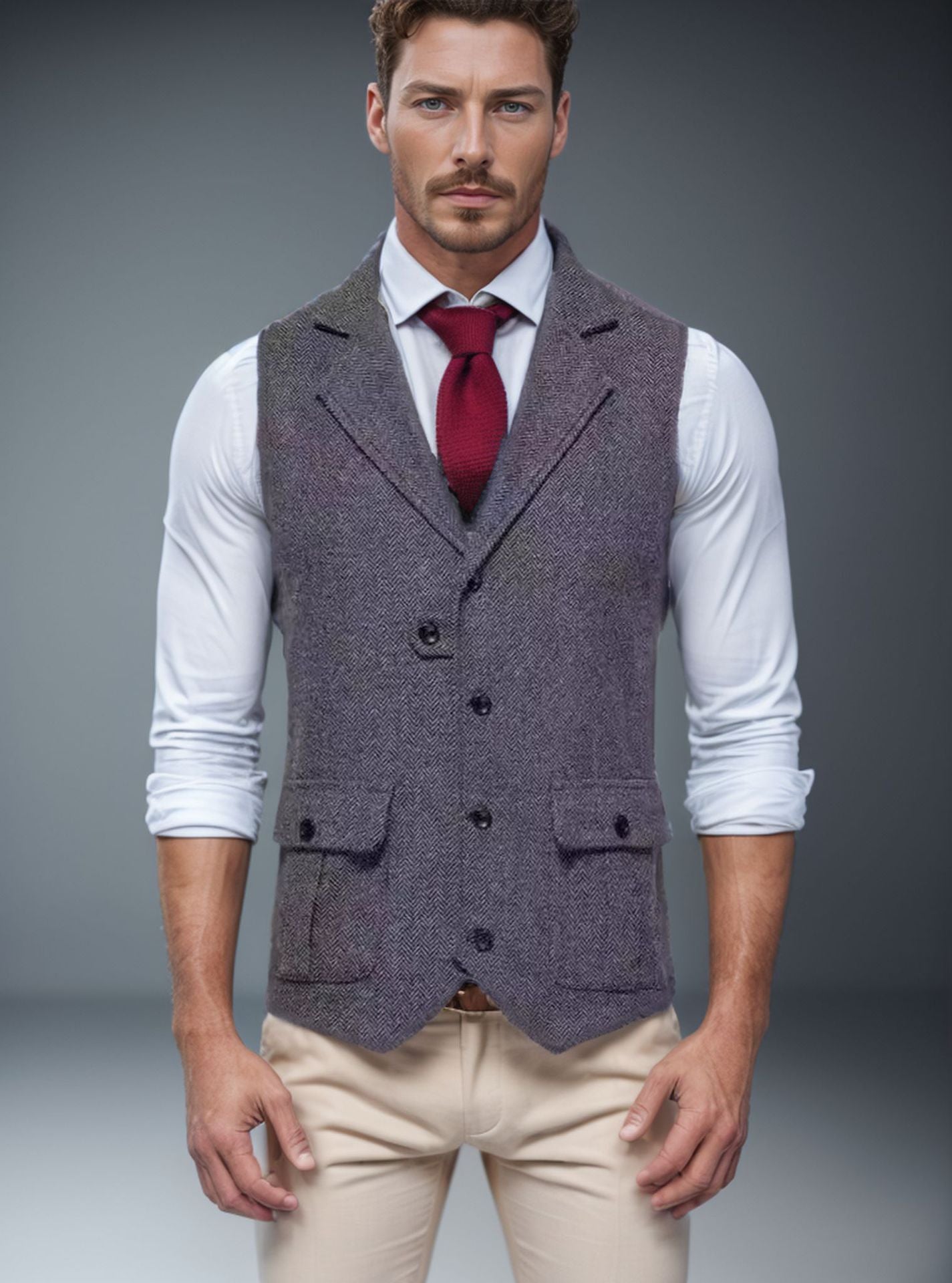 Herren Weste im klassischen Herringbone-Design ModeGeist