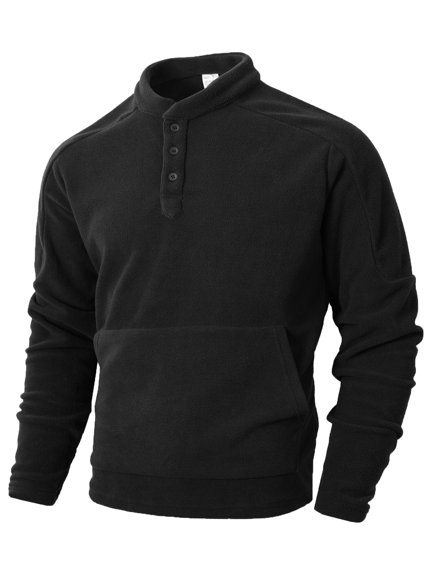 Herren Kuscheliger Fleece-Pullover mit Knopfleiste ModeGeist