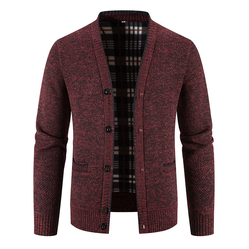 Herren feine Strickjacke mit einzigartigem Rautenmuster ModeGeist