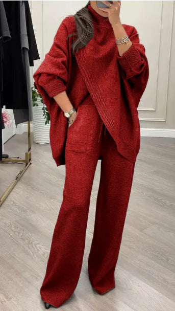 Damen Lässiger Strickanzug mit weitem Schnitt ModeGeist