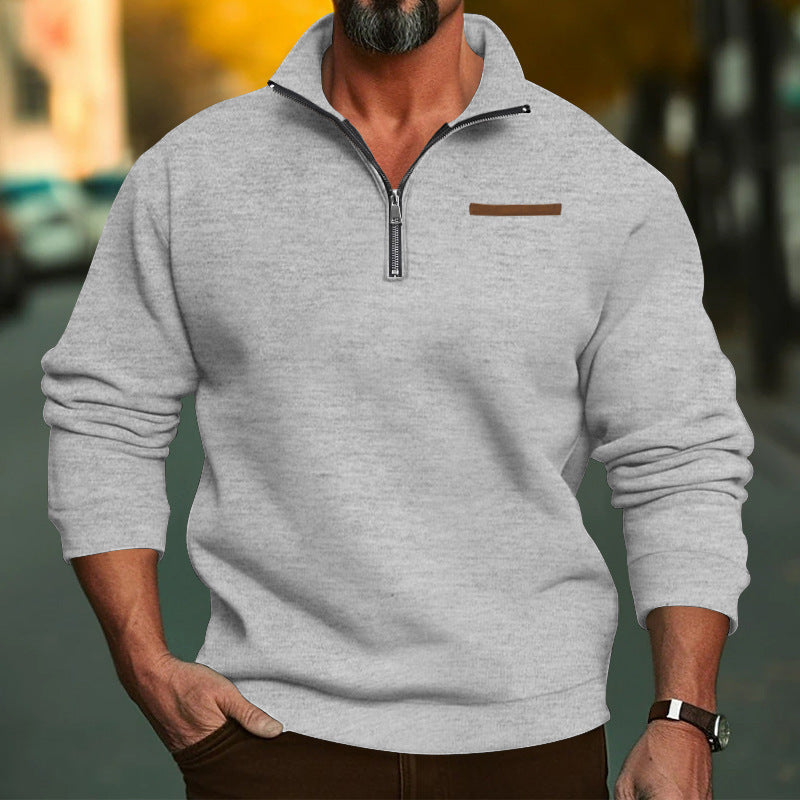 Herren Fleece Sweatshirt mit Reißverschluss ModeGeist