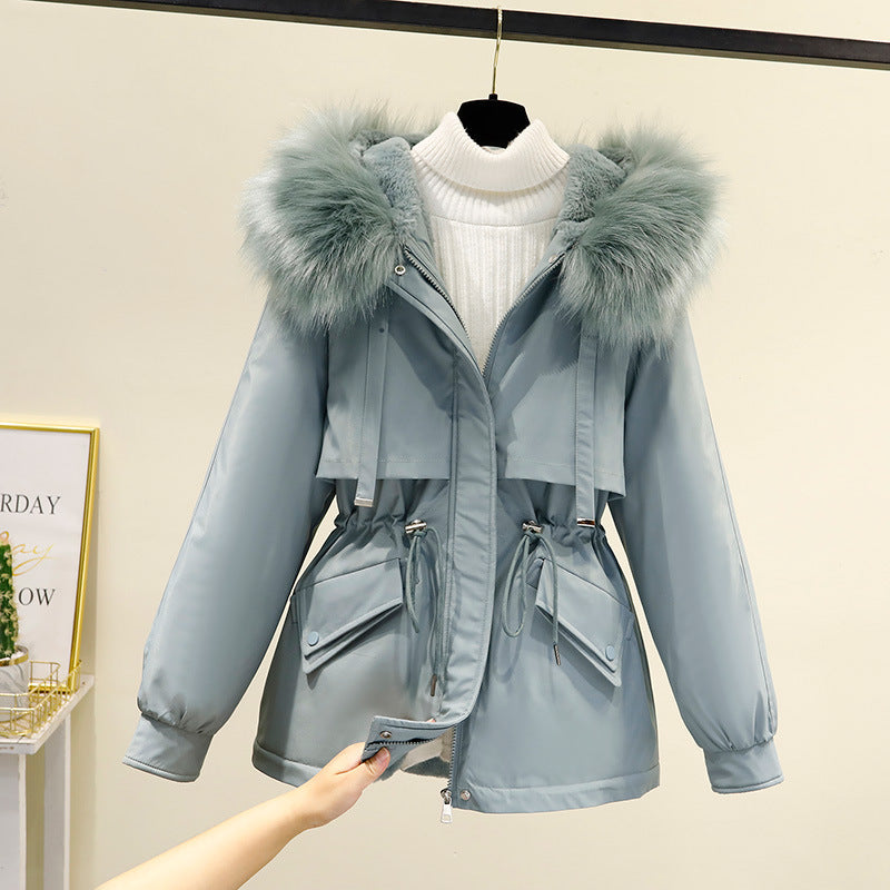 Damen Winterjacke mit funktionalem Reißverschluss und abnehmbarem Kunstpelzkragen ModeGeist