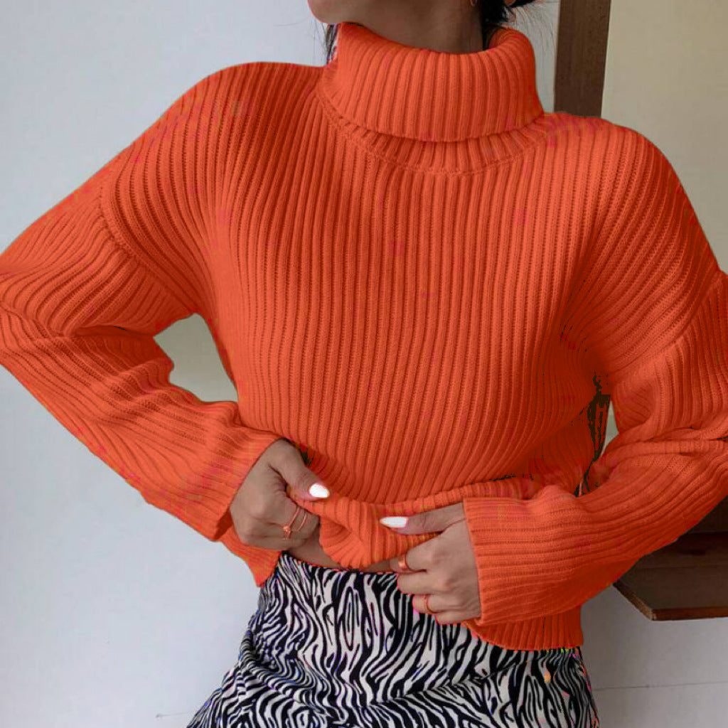 Damen Hochwertiger Rollkragenpullover mit strukturiertem Rippstrick ModeGeist