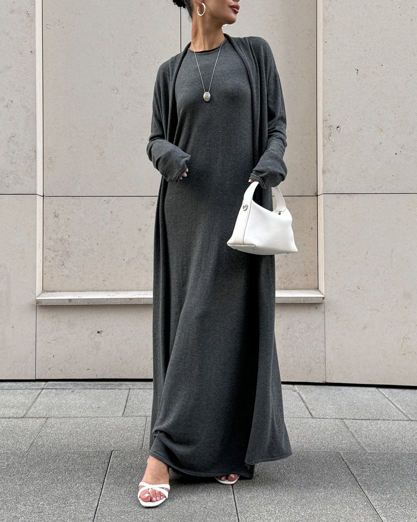 ModeGeist | Strick Strickjacke mit Langen Ärmeln und Satz Aus Trägerkleid