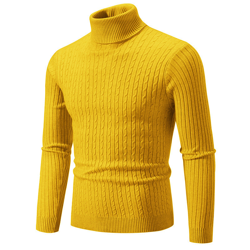 Herren Rollkragenpullover mit strukturiertem Kabelstrickdesign ModeGeist