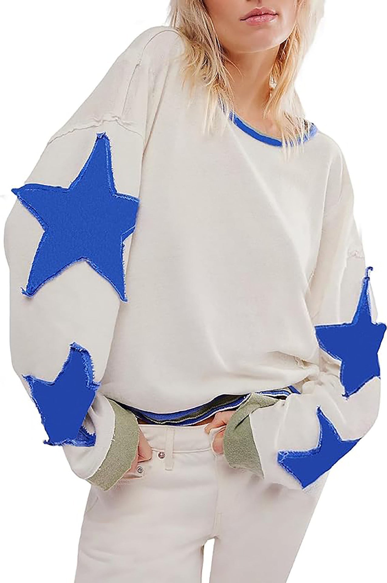 Damen lässiger Pullover mit Sternen-Design ModeGeist