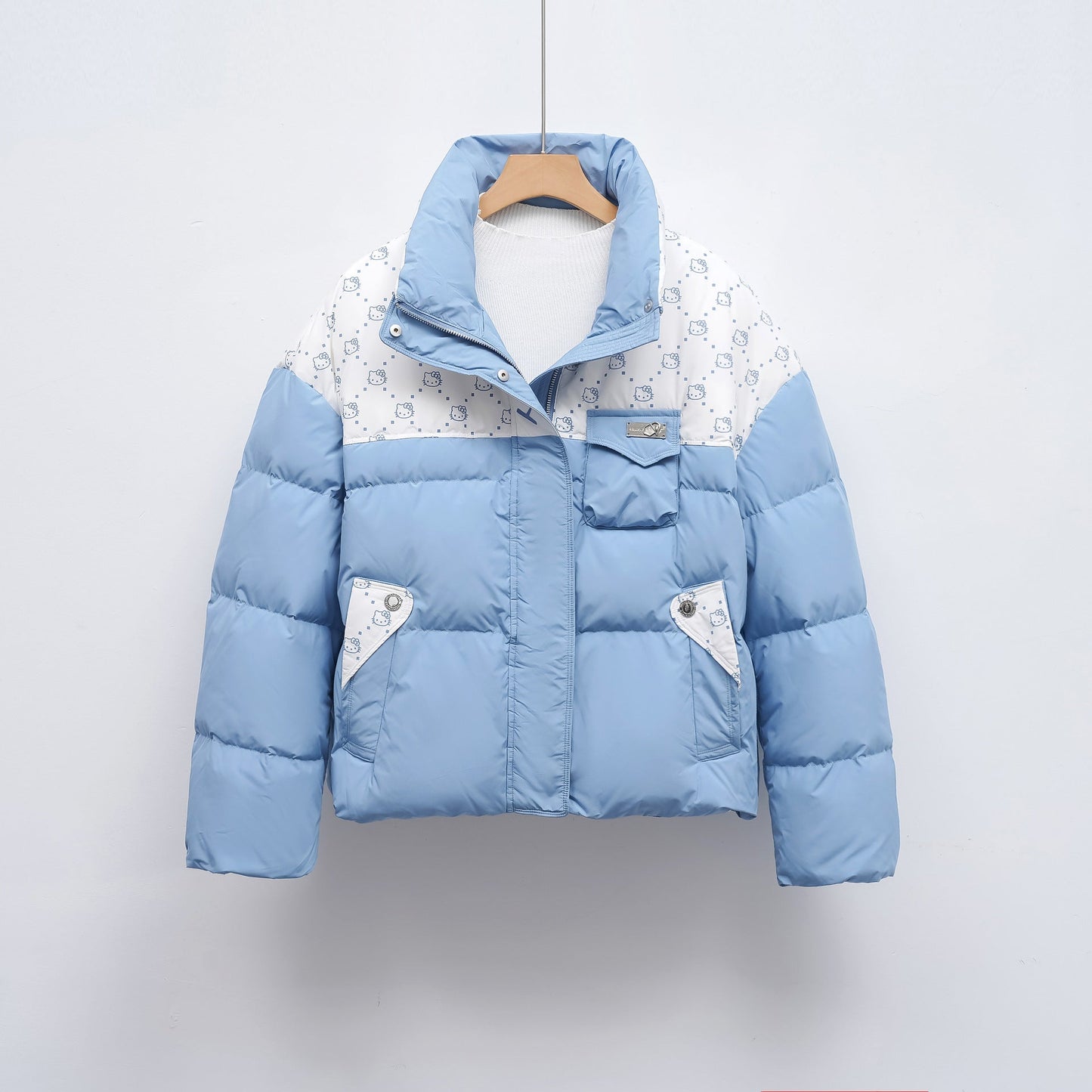 Damen Steppjacke mit hochschließendem Kragen und modischem Muster ModeGeist