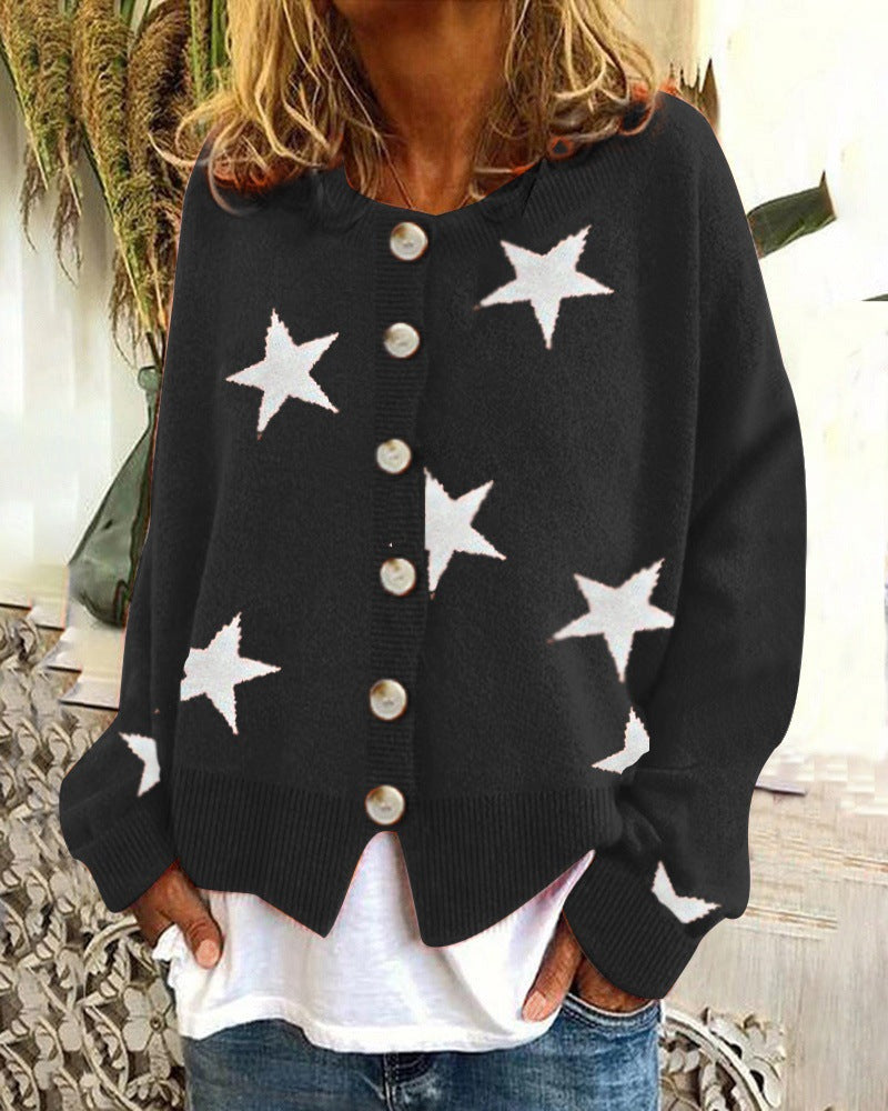 Damen Strickjacke mit Sternenmotiv ModeGeist
