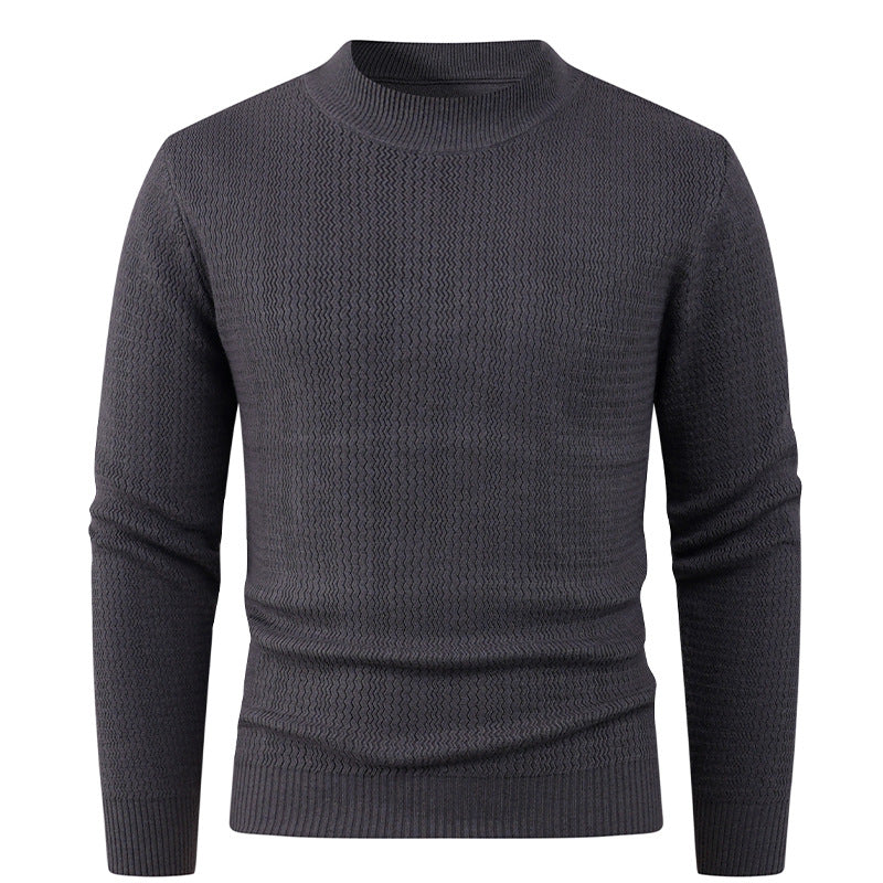 Herren Strukturpullover mit hochgeschlossenem Kragen und modischem Design ModeGeist