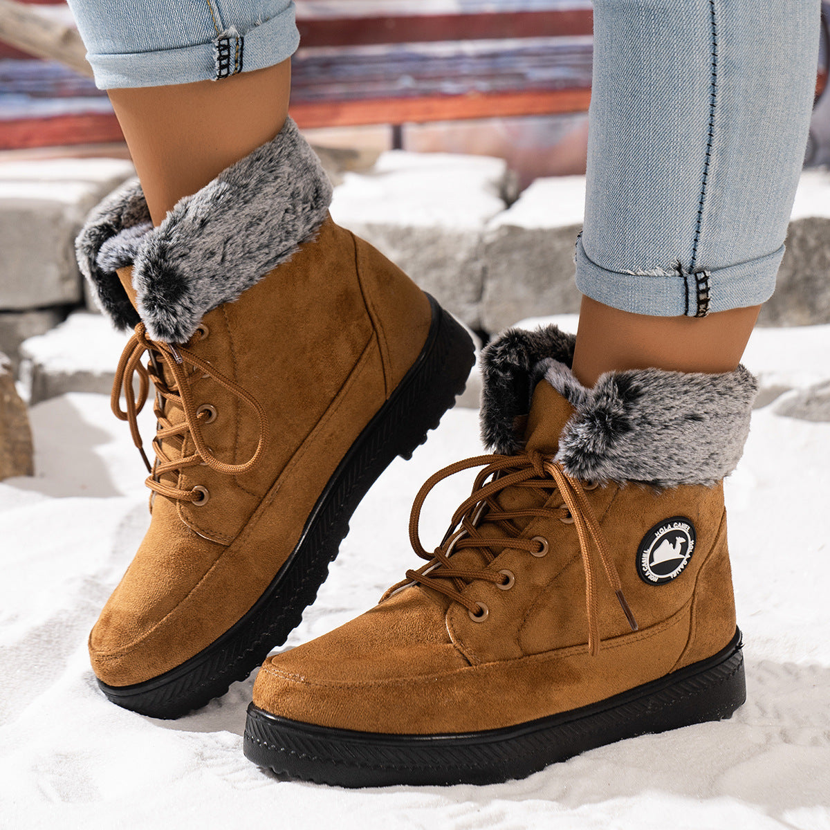 Damen gefütterte Winterstiefel ModeGeist