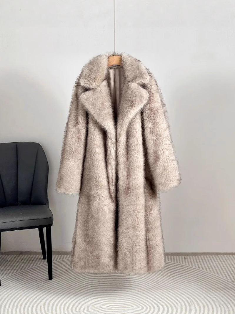 Damen Luxus Kunstfell Mantel ModeGeist
