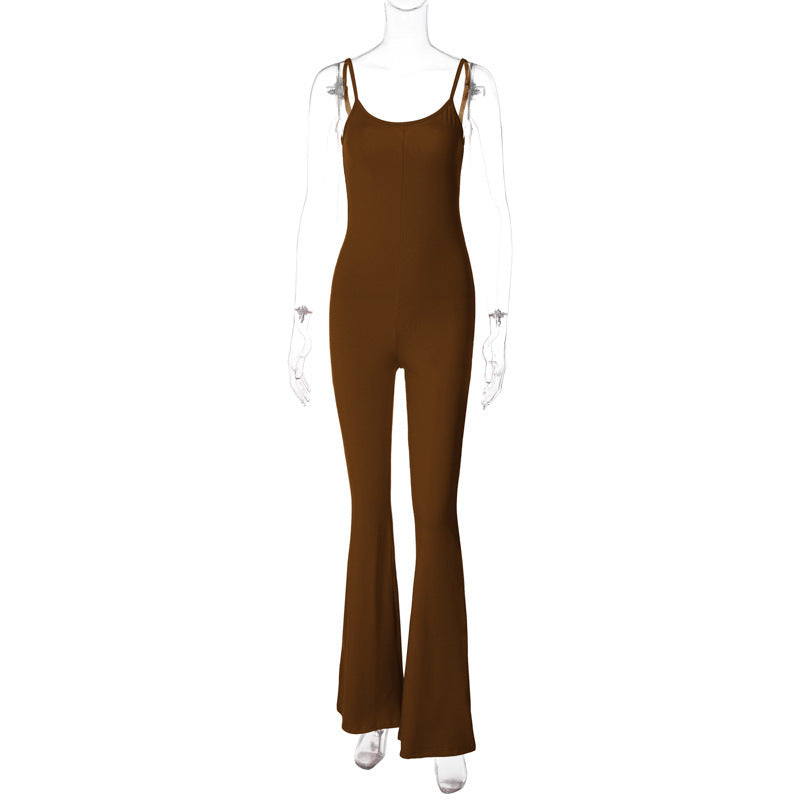 Eleganter Damen Jumpsuit mit Spaghettiträgern und weitem Bein von MODEGEIST