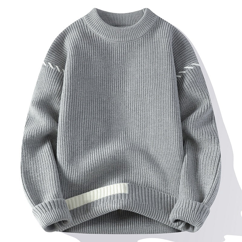 Damen Grober Strickpullover mit innovativem Design und dekorativen Details ModeGeist