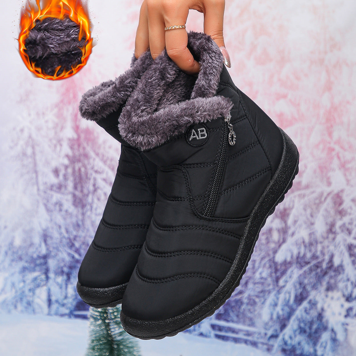 Damen Thermo-Winterstiefel mit kuscheligem Innenfutter und seitlichem Reißverschluss ModeGeist