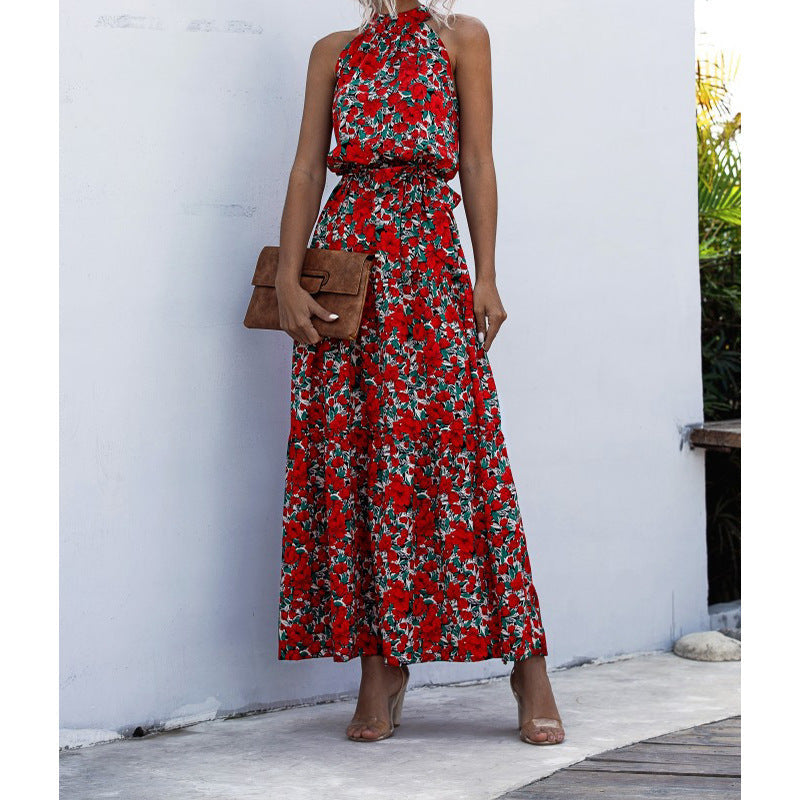 Elegantes Maxikleid mit Blumenmuster und Taillengürtel für Damen von MODEGEIST