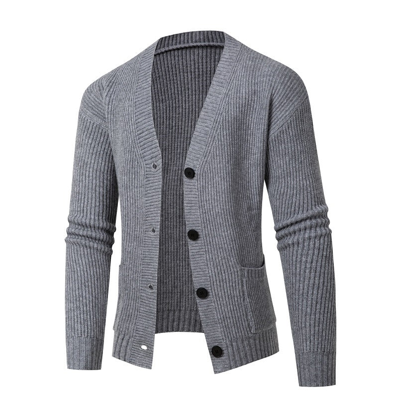 Herren modische Strickjacke mit feinem Rippstrickdesign ModeGeist