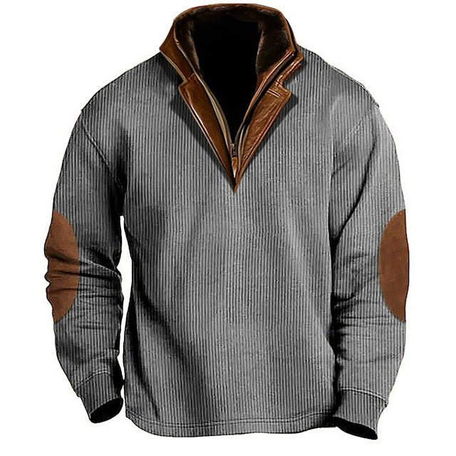 Herren Strickpullover mit details und hohem Kragen ModeGeist