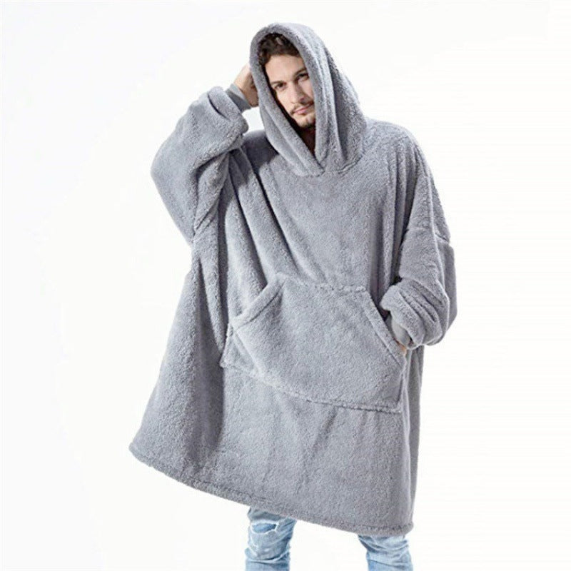 Damen oversize Fleece-Hoodie mit Kängurutasche und Kapuze ModeGeist